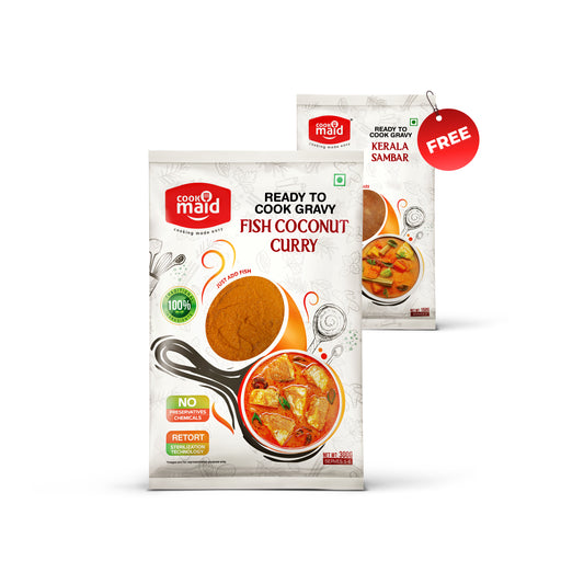 Fish Coconut Curry + 1 FREE Kerala Sambar 150g ( *Only One Free Pack Per Order of 300g Pack )