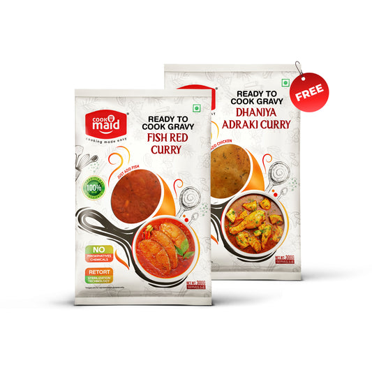 Fish Red Curry + 1 FREE Dhaniya Adraki Curry ( *Only One Free Pack Per Order )