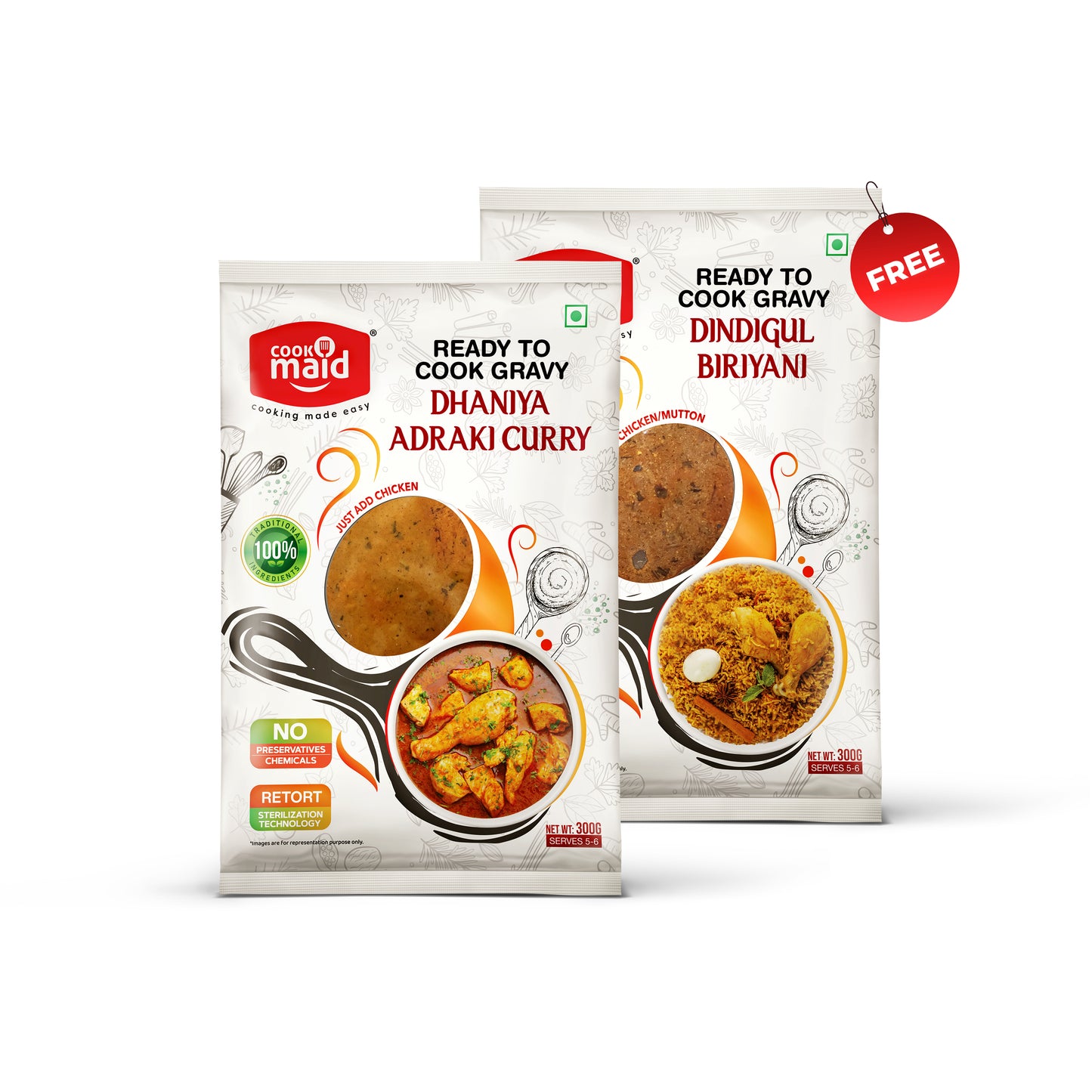 Dhaniya Adraki Curry + 1 FREE Dindigul Biryani ( *Only One Free Pack Per Order )