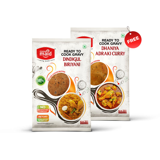 Dindigul Biriyani + 1 FREE Dhaniya Adraki Curry ( *Only One Free Pack Per Order )