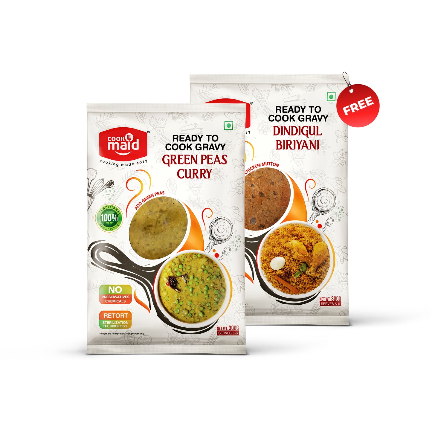 Green Peas Curry + 1 FREE Dindigul Biryani ( *Only One Free Pack Per Order )