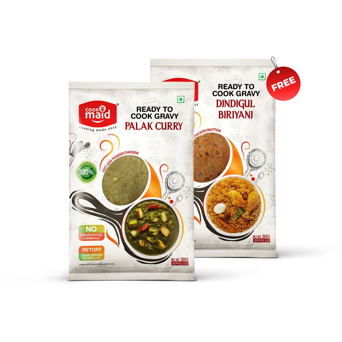 Palak Curry + 1 FREE Dindigul Biryani ( *Only One Free Pack Per Order )