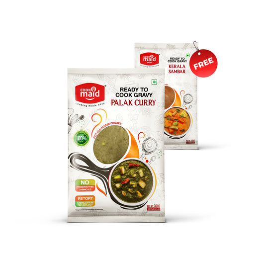Palak Curry + 1 FREE Kerala Sambar 150g ( *Only One Free Pack Per Order of 300g Pack )